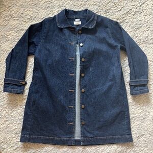 The Simple Folk Denim Jacket Coat Girl Peter Pan Collar Size 7-8
